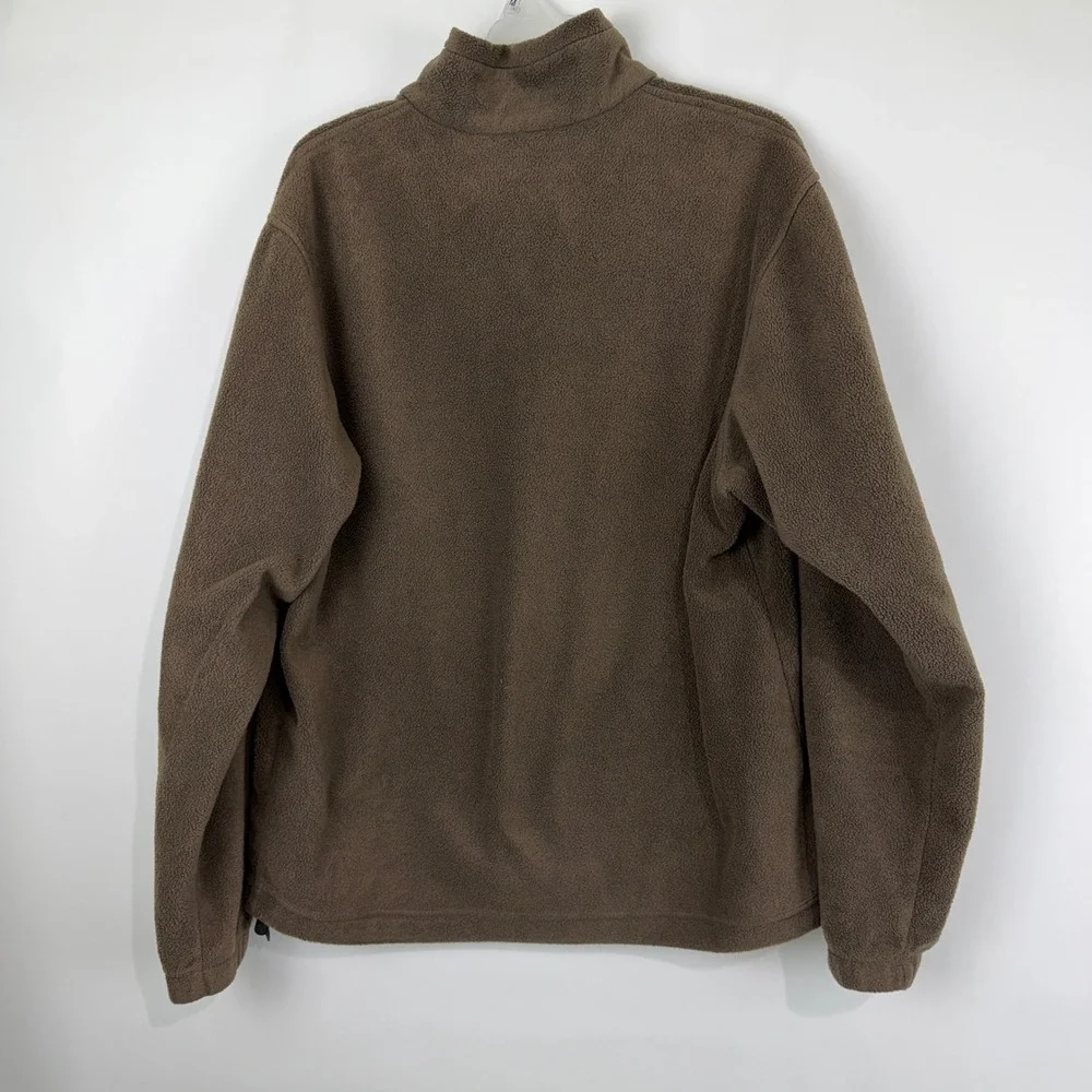 Columbia Mens Brown Full Zip Fleece Jacket Mock Neck WM6113 Size Medium‎